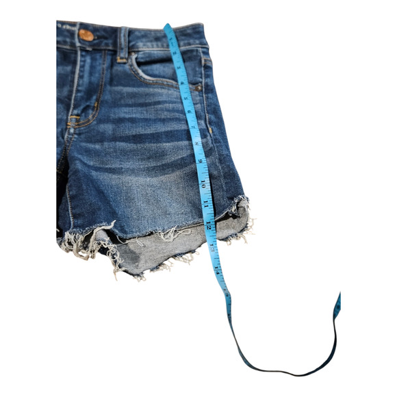 American Eagle Outfitters Next Level Stretch Size 4 Blue Denim Distressed Shorts - Picture 7 of 7